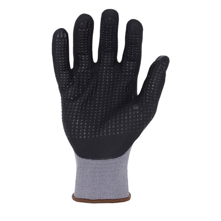 Azusa Safety Duradex 15 ga. Gray Nylon/Spandex Work Gloves, Black Nitrile Dotted Palm Coating, M DX1020